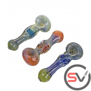CUBED BODY FRIT GLASS PIPE 3CT/PK